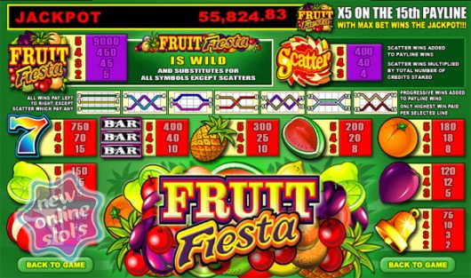 fruit fiesta paytable