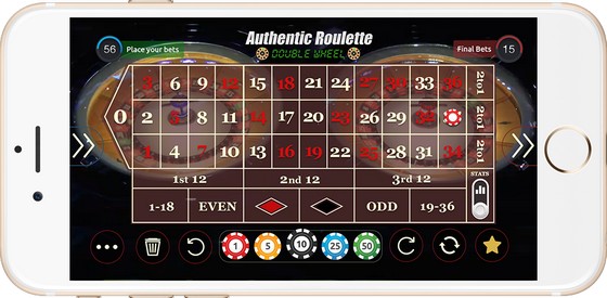 Authentic Roulette Double Wheel Mobile