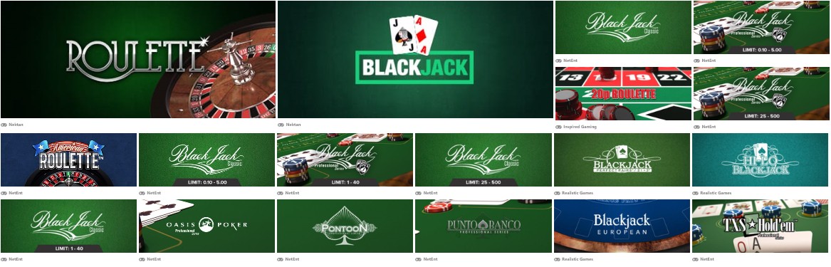 Cheeky Riches Casino Table Games