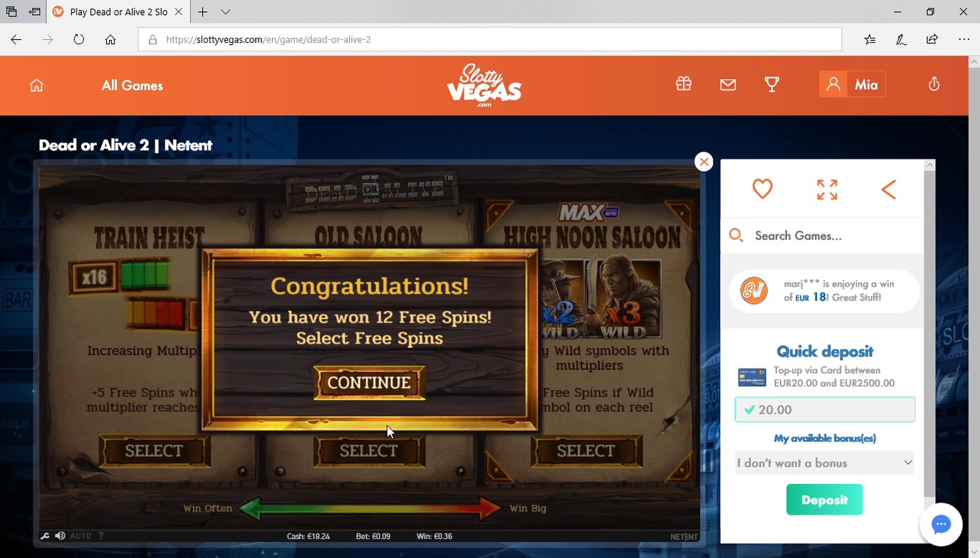 Playing Slots at Slotty Vegas