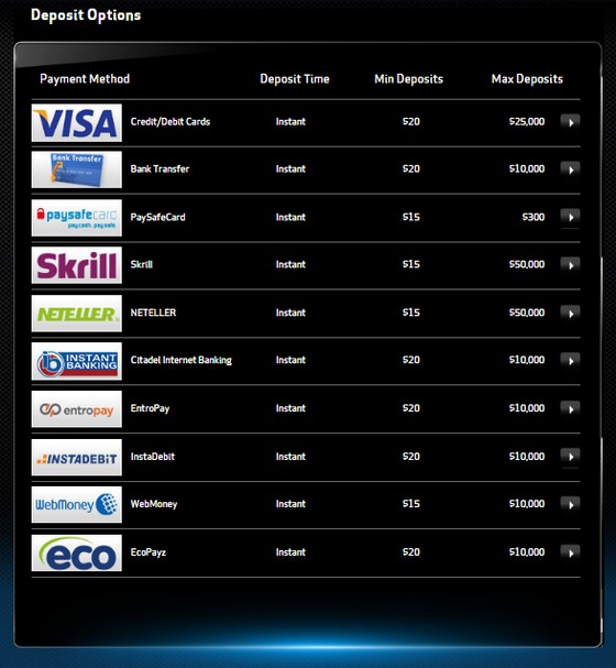 Slots Heaven Payment Methods