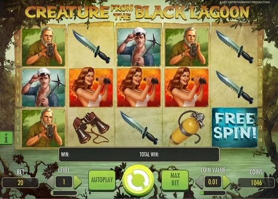 film based slots - creatures from the black lagoon