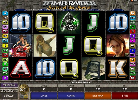 Tomb Raider Secret of the Sword - top microgaming slots