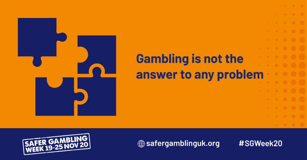 An infographic saying "Gambling is not the answer to any problem"