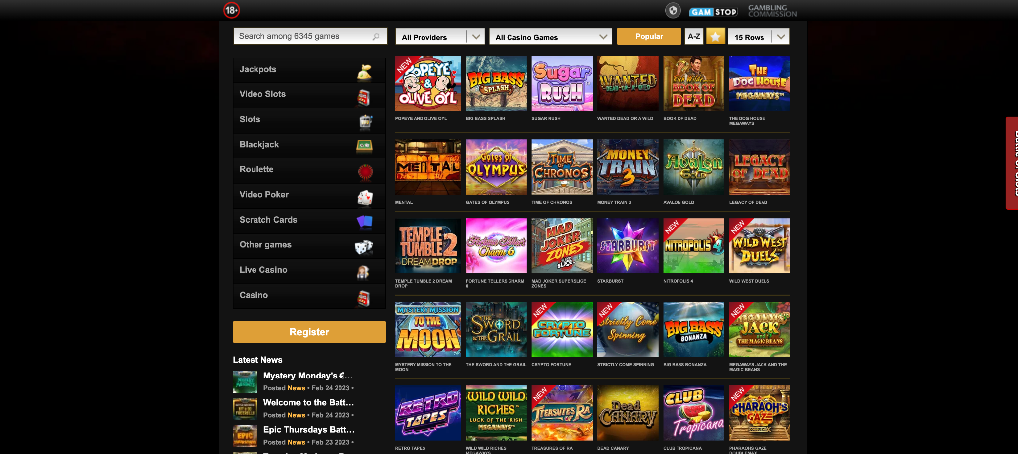 Video Slots online UK casino