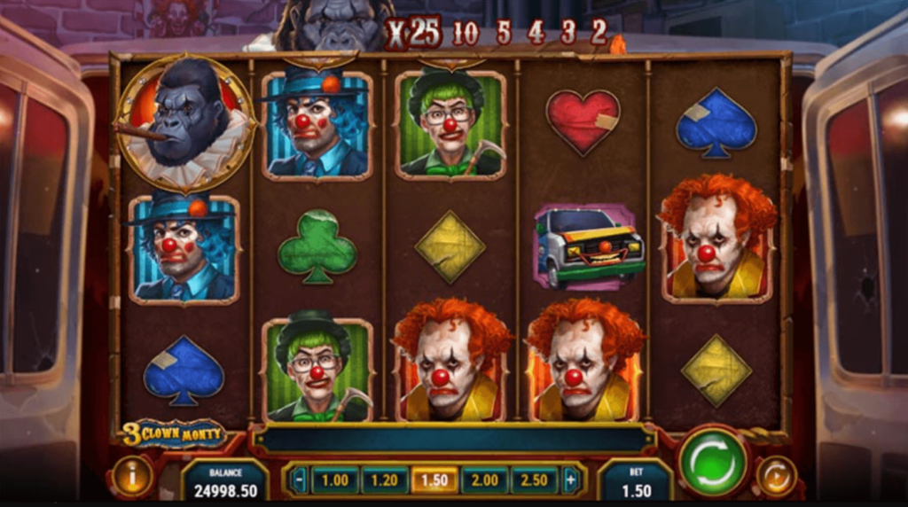 3 Clown Monty - circus slots