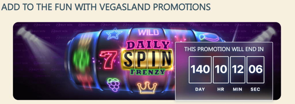 Promotions and Bonuses at VegasLand - vegasland casino review